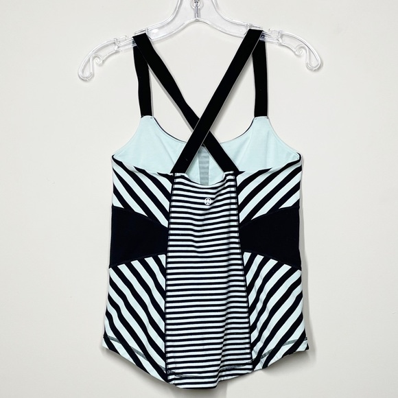 Lululemon Work It Out Tank Top Mint Striped Sz 10 - Picture 2 of 8